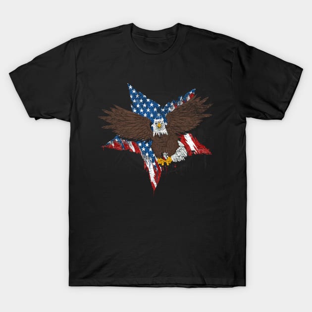 4th Of July The US Flag American Bald Eagle T-Shirt by ShirtsShirtsndmoreShirts